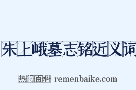 朱上峨墓志铭近义词是什么意思的图片